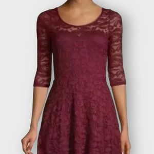 Material Girl Burgundy Lace Dress | Size Small